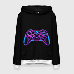 Толстовка-худи женская Gamepad, цвет: 3D-белый
