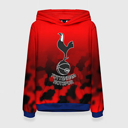 Толстовка-худи женская Тоттенхэм Хотспур камуфляж красный, цвет: 3D-синий
