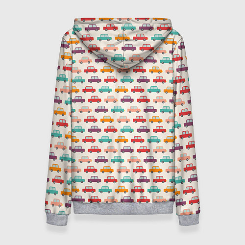 Женская толстовка Цветные машинки паттерн / 3D-Меланж – фото 2