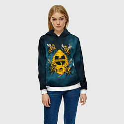 Толстовка-худи женская Wu-tang clan пчелы, цвет: 3D-белый — фото 2