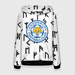 Толстовка-худи женская Лестер сити символы митстические, цвет: 3D-черный