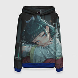 Толстовка-худи женская Маомао с кошачьими ушками, цвет: 3D-синий