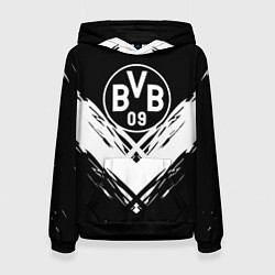 Толстовка-худи женская Borussia белые краски линии, цвет: 3D-черный