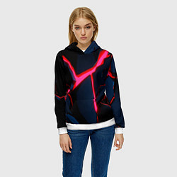 Толстовка-худи женская Neon glow, цвет: 3D-белый — фото 2