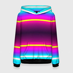 Толстовка-худи женская Color neon, цвет: 3D-черный