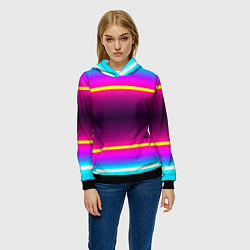 Толстовка-худи женская Color neon, цвет: 3D-черный — фото 2