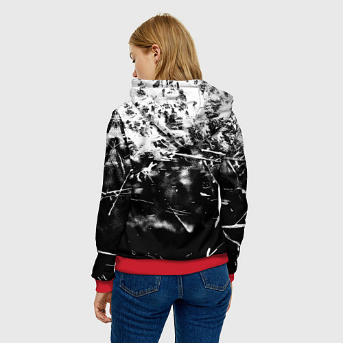 Женская толстовка Bayern Mnchen черно белая бумага / 3D-Красный – фото 4