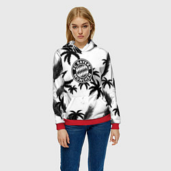 Толстовка-худи женская Бавария Мюнхен тропики, цвет: 3D-красный — фото 2