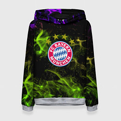 Толстовка-худи женская Бавария Мюнхен огонь, цвет: 3D-меланж