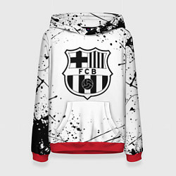 Толстовка-худи женская Barcelona брызги красок, цвет: 3D-красный