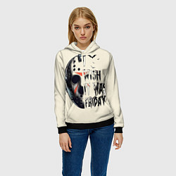 Толстовка-худи женская Пятница 13 Вурхиз, цвет: 3D-черный — фото 2
