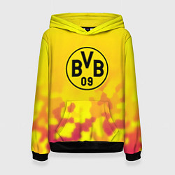 Толстовка-худи женская Borussia камуфляж желтый текстура, цвет: 3D-черный