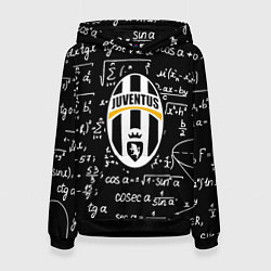 Толстовка-худи женская Ювентус физика символы, цвет: 3D-черный