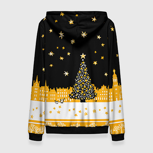 Женская толстовка Новый год в черно-желтом стиле / 3D-Черный – фото 2