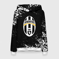Толстовка-худи женская Ювентус черепа краски, цвет: 3D-белый