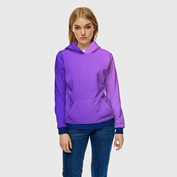 Толстовка-худи женская The color is purple, цвет: 3D-синий — фото 2