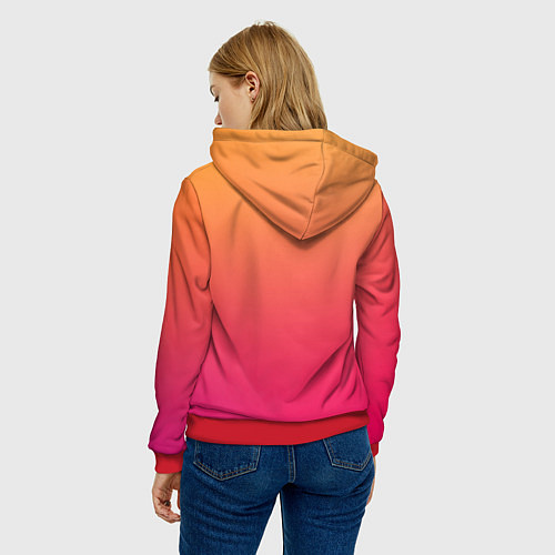 Женская толстовка Color orange pink / 3D-Красный – фото 4