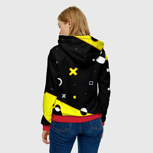 Женская толстовка Borussia геометрия текстура / 3D-Красный – фото 4