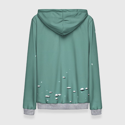 Женская толстовка Недовольный новогодний котик / 3D-Меланж – фото 2