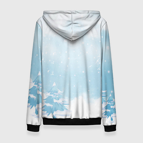 Женская толстовка Санта в зимнем лесу / 3D-Черный – фото 2