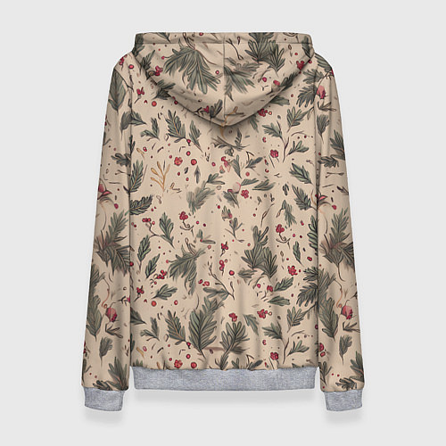 Женская толстовка Новогодняя лошадка на фоне елочных веток / 3D-Меланж – фото 2