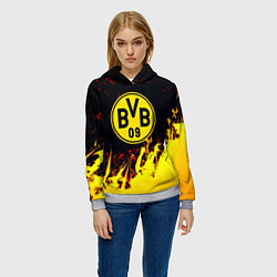 Толстовка-худи женская Borussia краски соты, цвет: 3D-меланж — фото 2