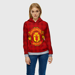 Толстовка-худи женская Manchester United, цвет: 3D-меланж — фото 2