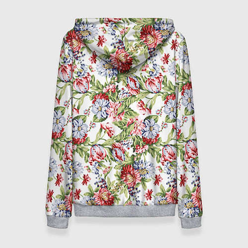 Женская толстовка Цветы / 3D-Меланж – фото 2