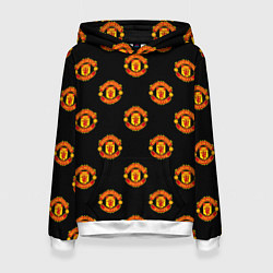 Толстовка-худи женская Manchester United Pattern, цвет: 3D-белый