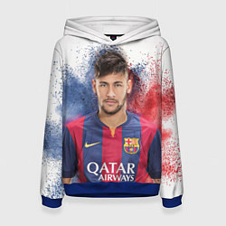 Толстовка-худи женская Neymar FCB, цвет: 3D-синий