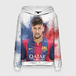 Толстовка-худи женская Neymar FCB, цвет: 3D-белый