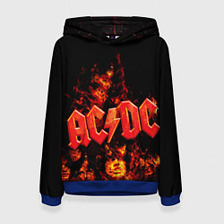 Толстовка-худи женская AC/DC Flame, цвет: 3D-синий