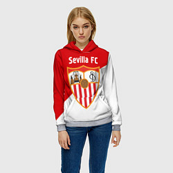 Толстовка-худи женская Sevilla FC, цвет: 3D-меланж — фото 2