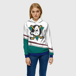 Толстовка-худи женская Anaheim Ducks Selanne, цвет: 3D-синий — фото 2