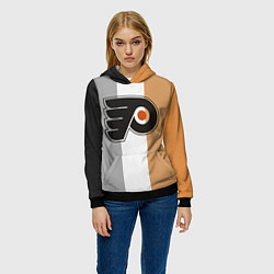 Толстовка-худи женская Philadelphia Flyers, цвет: 3D-черный — фото 2