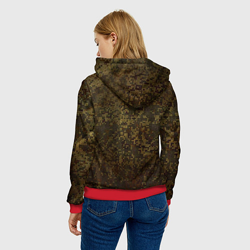 Женская толстовка Камуфляж: Россия / 3D-Красный – фото 4