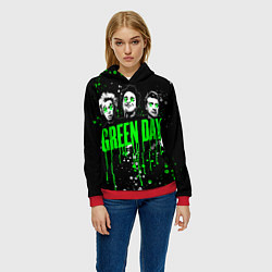 Толстовка-худи женская Green Day: Acid Colour, цвет: 3D-красный — фото 2