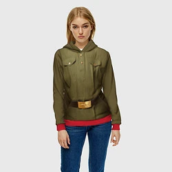 Толстовка-худи женская Униформа солдата, цвет: 3D-красный — фото 2