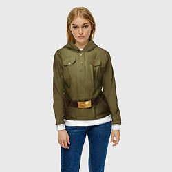 Толстовка-худи женская Униформа солдата, цвет: 3D-белый — фото 2