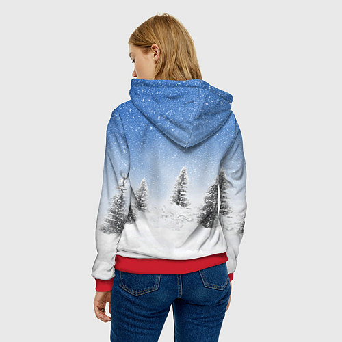 Женская толстовка Санта Гомер / 3D-Красный – фото 4