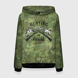 Толстовка-худи женская Hunting & Fishing, цвет: 3D-черный