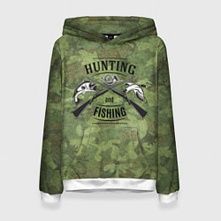 Толстовка-худи женская Hunting & Fishing, цвет: 3D-белый