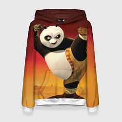 Толстовка-худи женская Кунг фу панда, цвет: 3D-белый