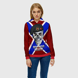 Толстовка-худи женская Череп: Морская пехота, цвет: 3D-красный — фото 2