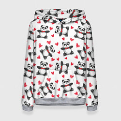 Толстовка-худи женская Любимые панды, цвет: 3D-меланж