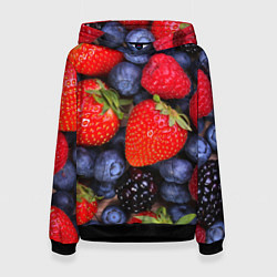 Толстовка-худи женская Berries, цвет: 3D-черный