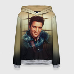 Толстовка-худи женская Элвис Пресли, цвет: 3D-меланж