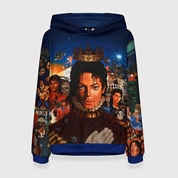 Толстовка-худи женская Michael Jackson: Pop King, цвет: 3D-синий