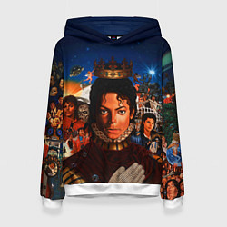 Толстовка-худи женская Michael Jackson: Pop King, цвет: 3D-белый