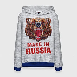 Толстовка-худи женская Bear: Made in Russia, цвет: 3D-синий